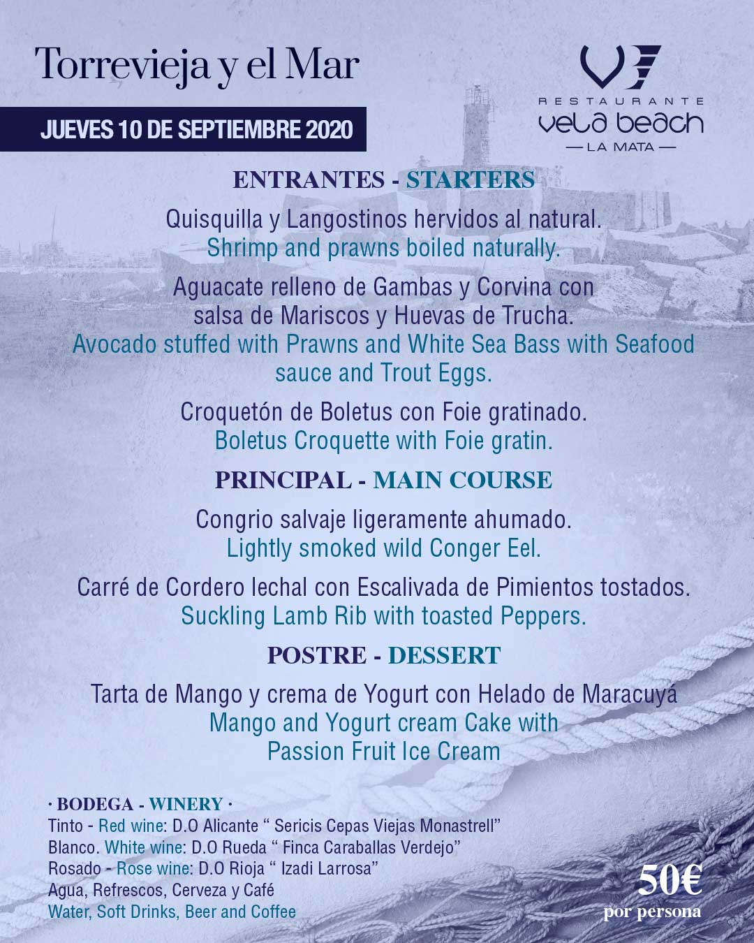 snel Geweldig hoogte Jornadas Gastronómicas Torrevieja y el Mar - VELA BEACH Restaurante